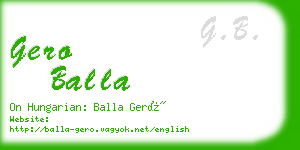 gero balla business card